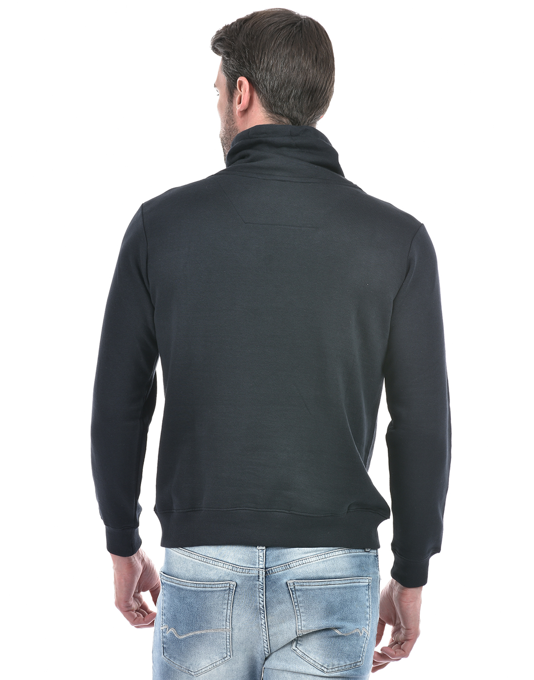 Numero Uno Men Abstract Dark Blue Sweat Shirt